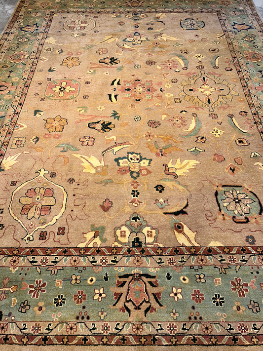 9x12 Hand-Knotted Wool IndoMahal Oriental Rug Handmade Carpet