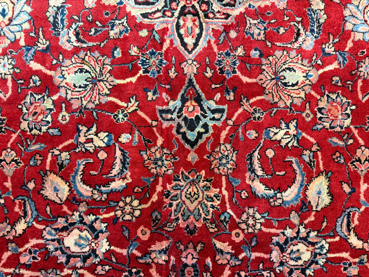 Hand-Knotted Persian Sarouk Rug - 10'7"x13'9"