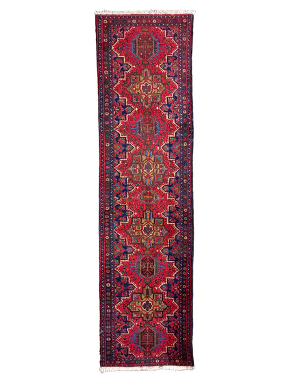 Hand-Knotted Antique Heriz Runner - 3’7"x13'