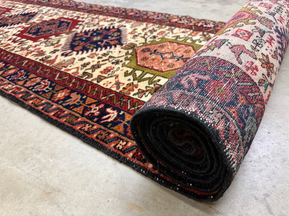 Hand-Knotted Antique Kurdish Runner - 3’3"x12'
