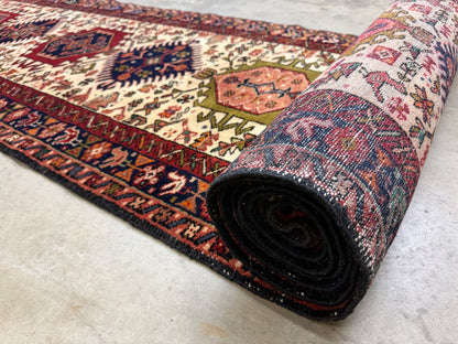 Hand-Knotted Antique Kurdish Runner - 3’3"x12'