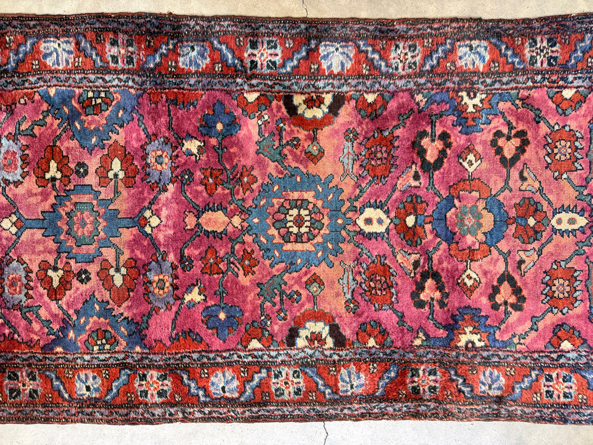 Hand-Knotted Antique Heriz Runner - 2'8"x16'3"