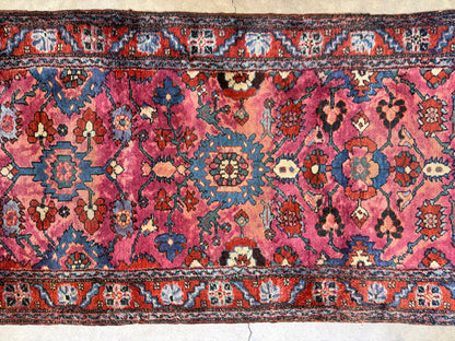 Hand-Knotted Antique Heriz Runner - 2'8"x16'3"