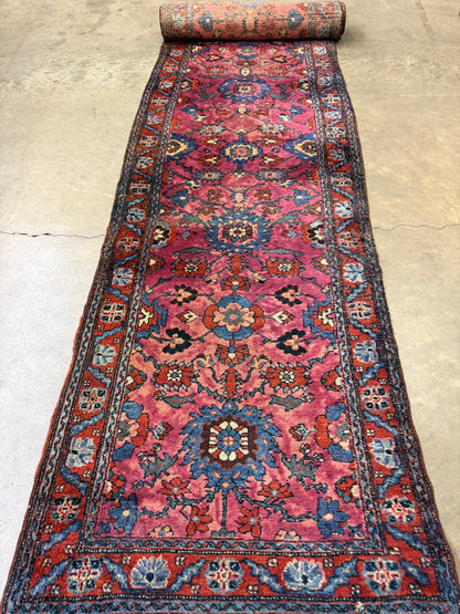 Hand-Knotted Antique Heriz Runner - 2'8"x16'3"