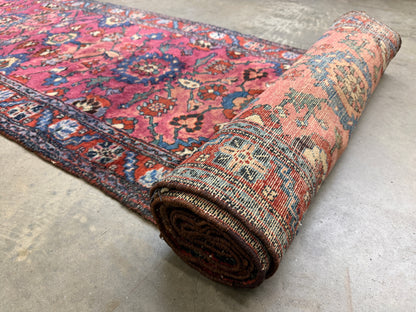 Hand-Knotted Antique Heriz Runner - 2'8"x16'3"