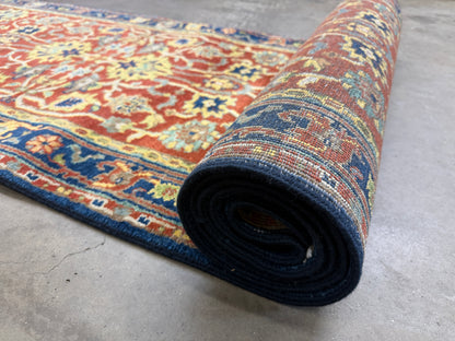Hand-Knotted IndoHeriz Runner - 3'4"x13'11"