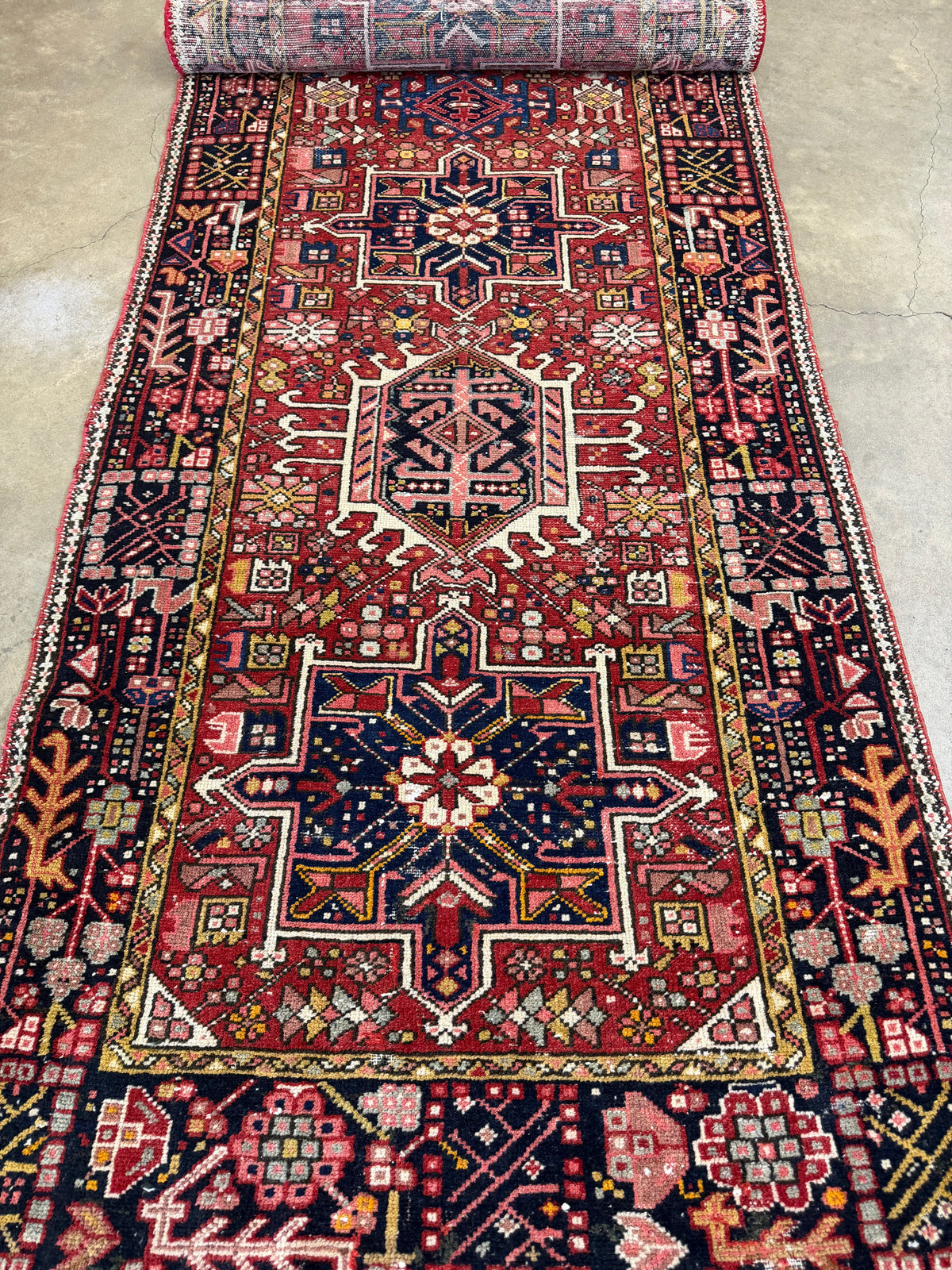 Hand-Knotted Antique Karaja Runner - 3'3"x11'