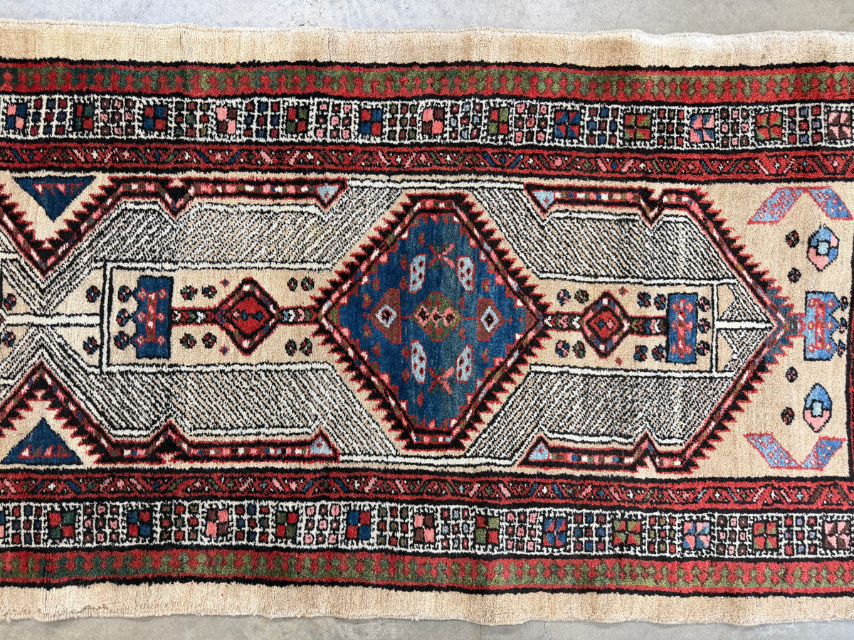 Hand-Knotted Antique Sarab Runner - 3'3"x15'3"