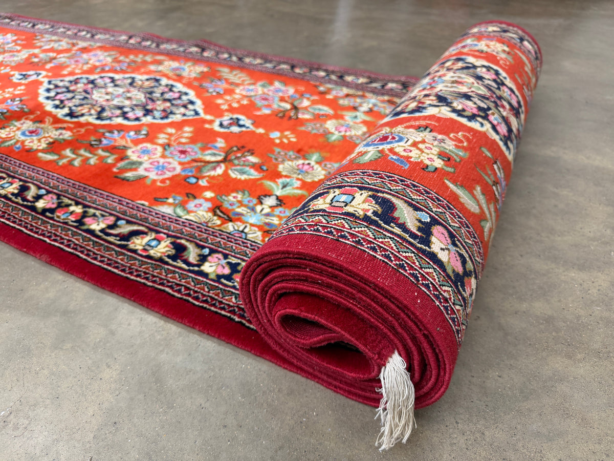 Hand-Knotted Qum Runner - 2'9"x13'8"