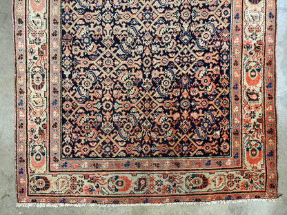 Antique Hand-Knotted Sarouk Farahan Runner - 3'9"x15'10"