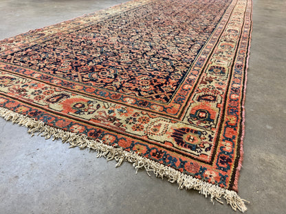 Antique Hand-Knotted Sarouk Farahan Runner - 3'9"x15'10"