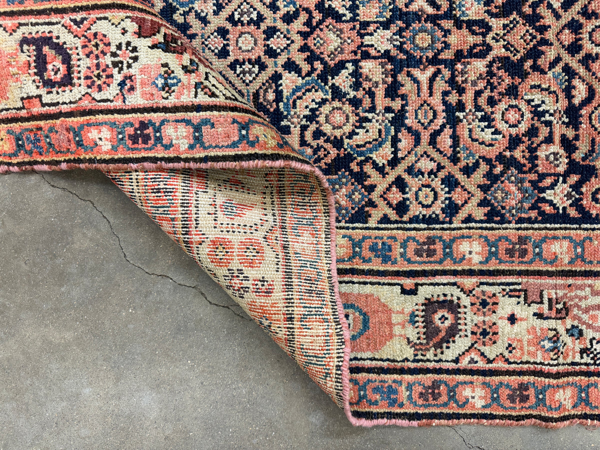 Antique Hand-Knotted Sarouk Farahan Runner - 3'9"x15'10"