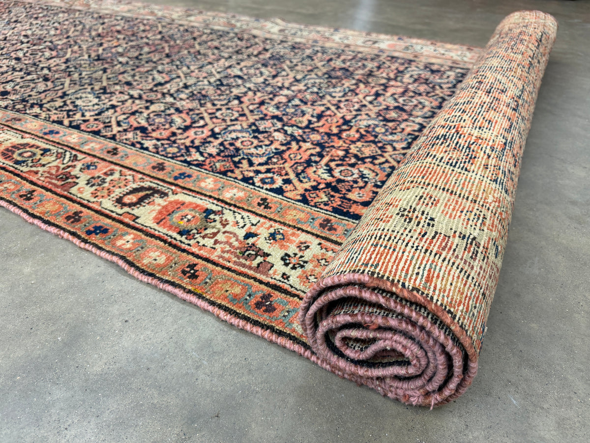 Antique Hand-Knotted Sarouk Farahan Runner - 3'9"x15'10"