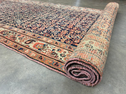 Antique Hand-Knotted Sarouk Farahan Runner - 3'9"x15'10"