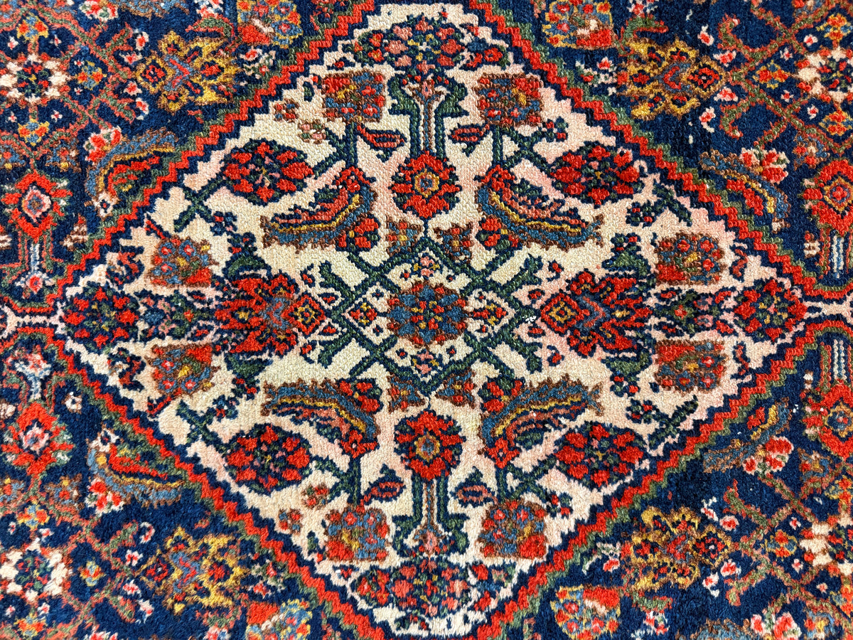 Antique Hand-Knotted Hamadan Runner - 3'5"x17'3"