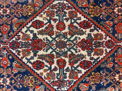 Antique Hand-Knotted Hamadan Runner - 3'5"x17'3"