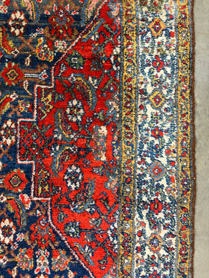 Antique Hand-Knotted Hamadan Runner - 3'5"x17'3"