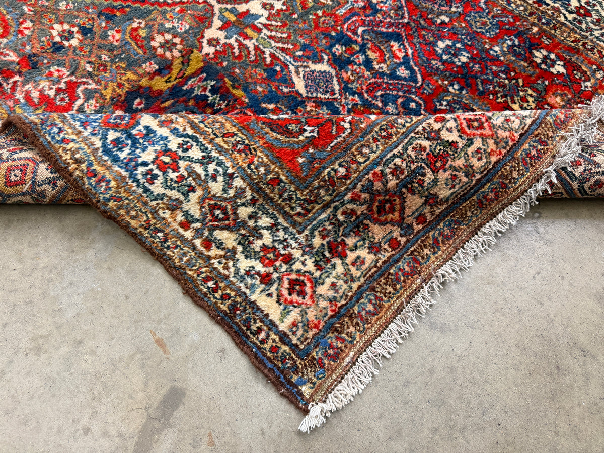 Antique Hand-Knotted Hamadan Runner - 3'5"x17'3"