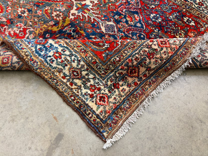 Antique Hand-Knotted Hamadan Runner - 3'5"x17'3"