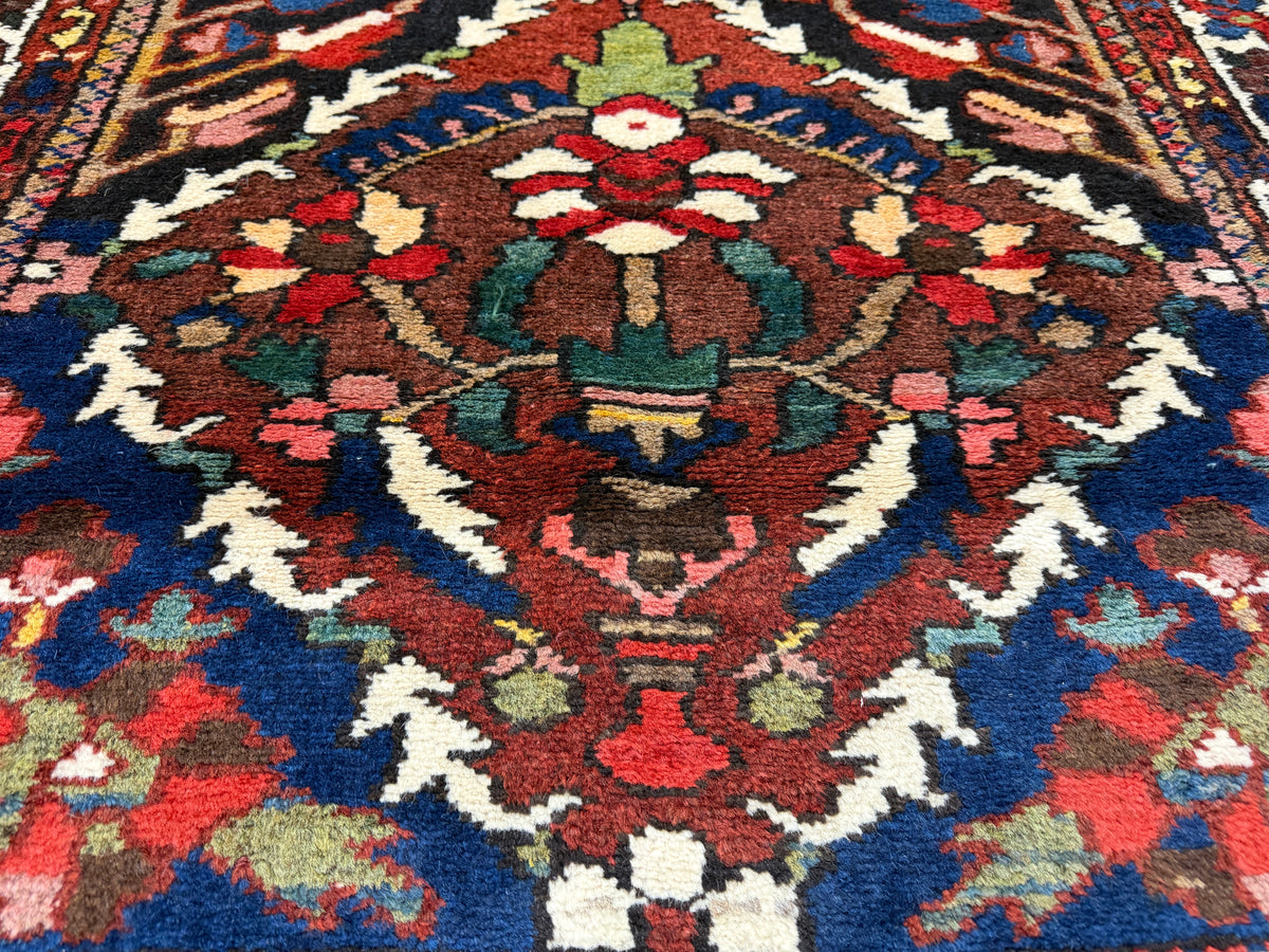 Antique Hand-Knotted Bakhtiari Runner - 3'6"x11'8"