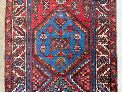 Antique Hand-Knotted Heriz Runner - 2'11"x10'10"