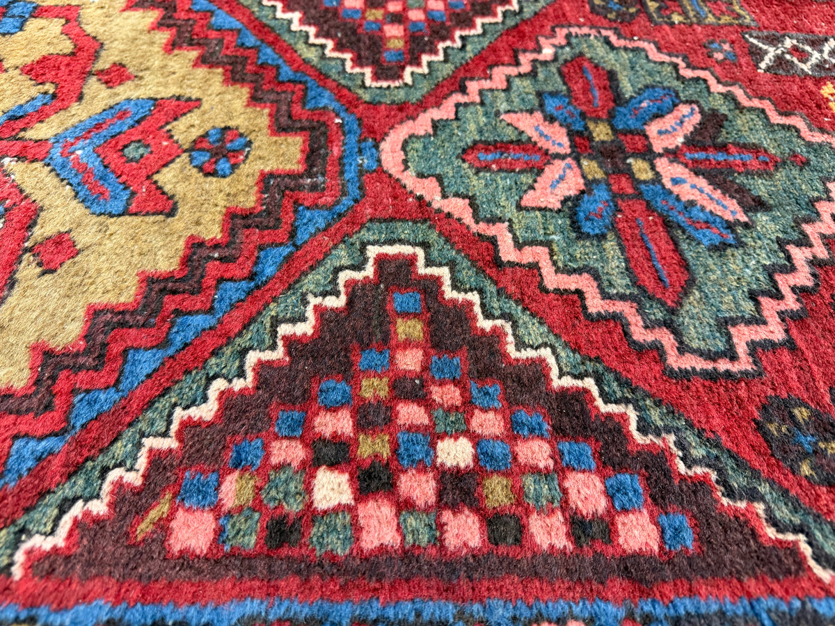 Antique Hand-Knotted Heriz Runner - 2'11"x10'10"