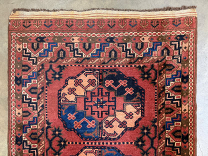 Antique Hand-Knotted Bokhara Ersari Runner - 3'4"x10'5"