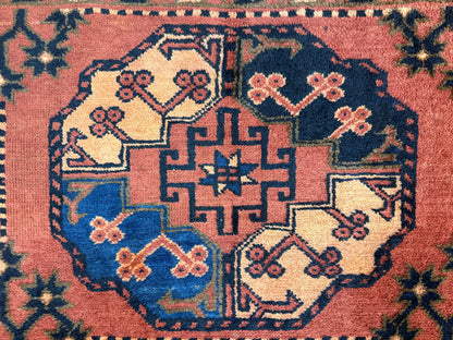 Antique Hand-Knotted Bokhara Ersari Runner - 3'4"x10'5"