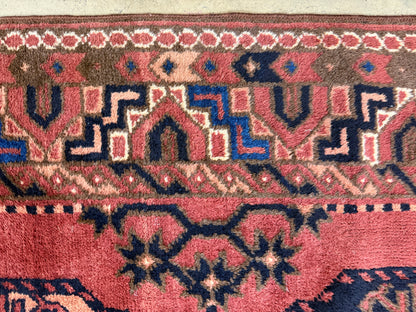 Antique Hand-Knotted Bokhara Ersari Runner - 3'4"x10'5"