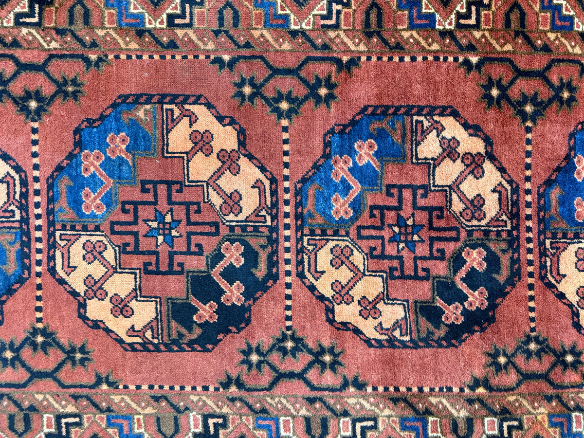 Antique Hand-Knotted Bokhara Ersari Runner - 3'4"x10'5"