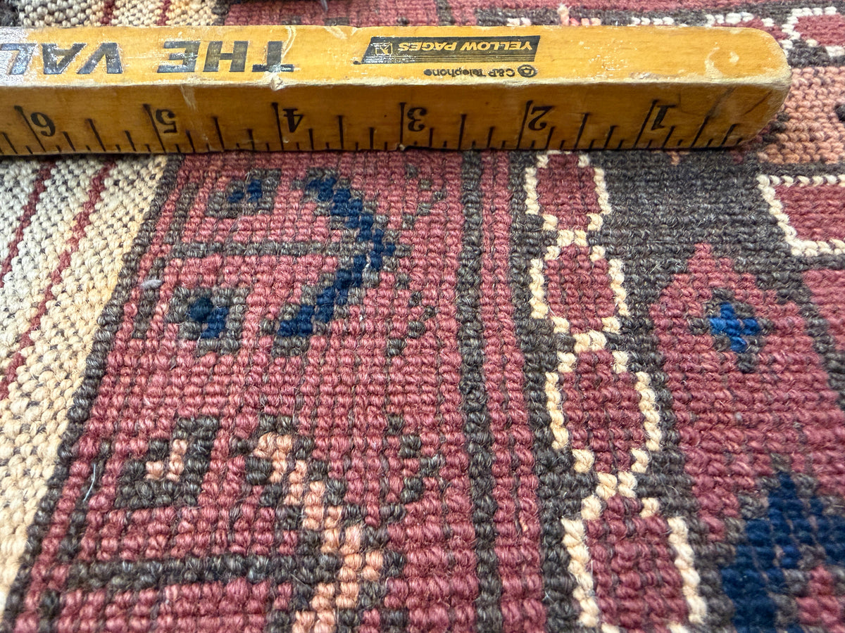 Antique Hand-Knotted Bokhara Ersari Runner - 3'4"x10'5"