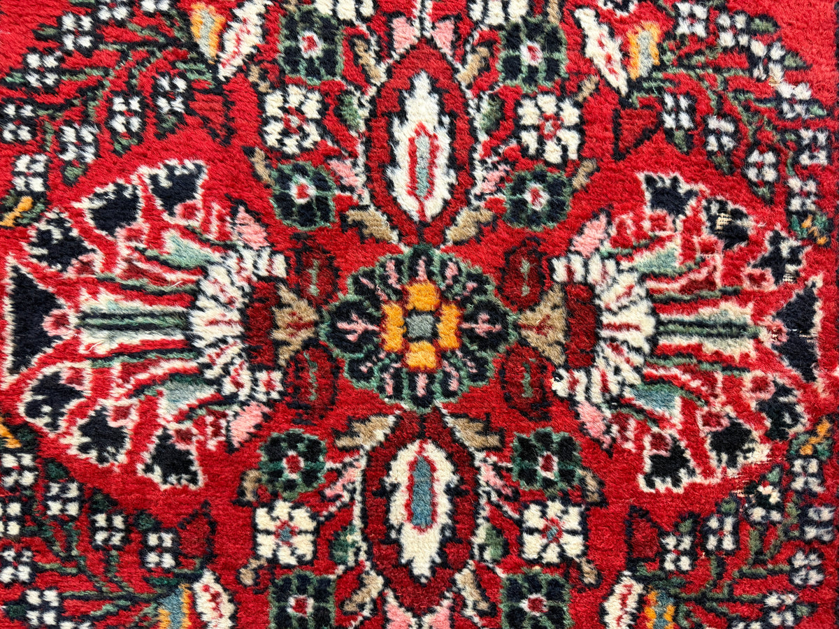 Antique Hand-Knotted Sarouk Runner - 2'7"x16'8"