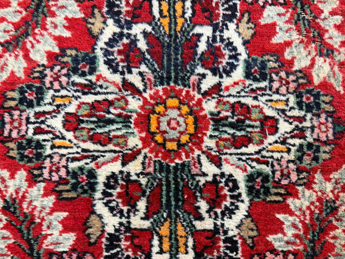Antique Hand-Knotted Sarouk Runner - 2'7"x16'8"