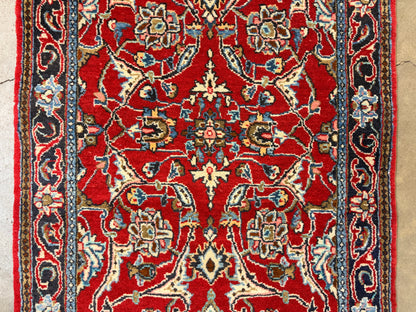 Hand-Knotted Sarouk Runner - 2'8"x13'6"
