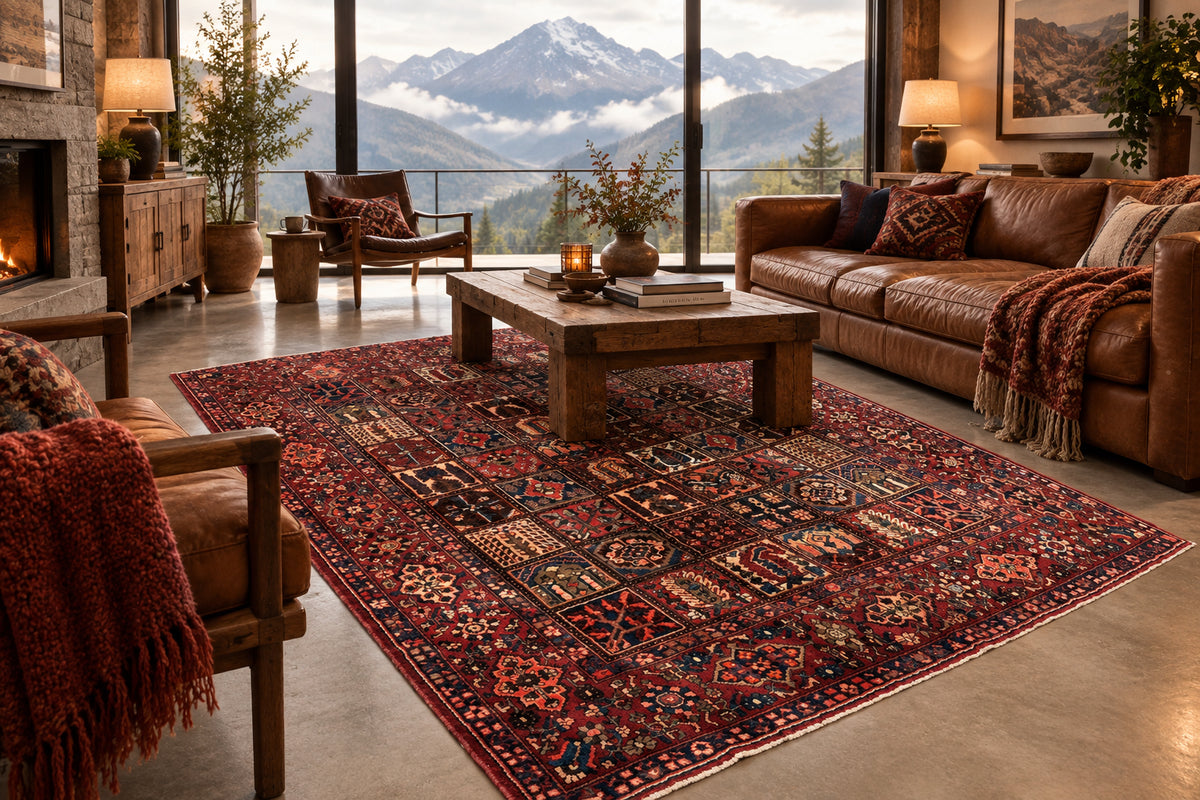 Hand-Knotted Persian Bakhtiari Rug - 9'10"x12'7"