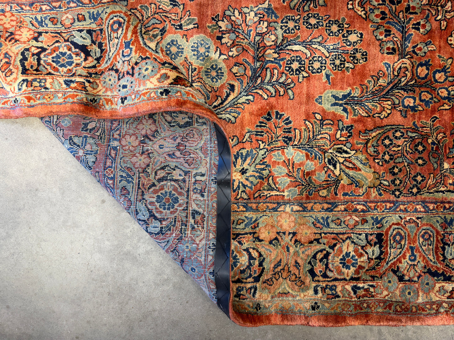 6'x13'4" Antique Hand-knotted Wool Sarouk Runner Rug - Handmade Red 6x13