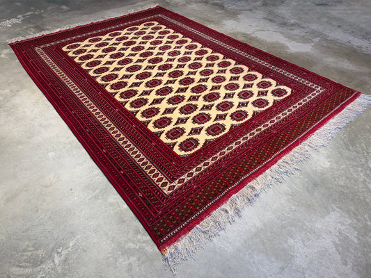Hand-Knotted Persian Turkaman Rug - 7'x10'