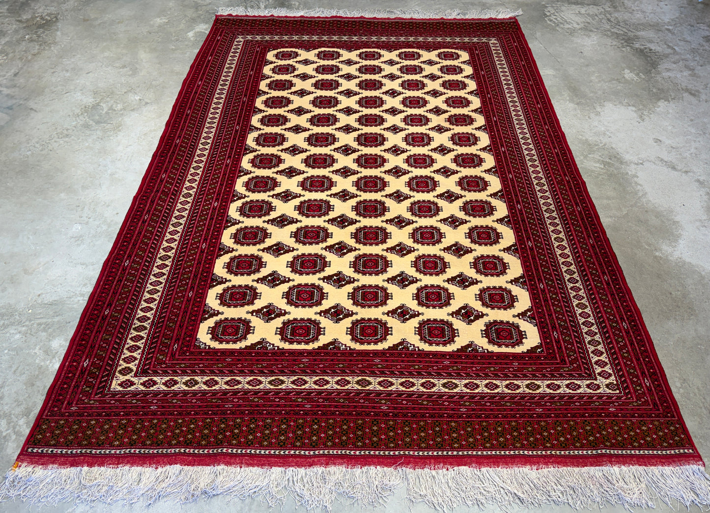 Hand-Knotted Persian Turkaman Rug - 7'x10'