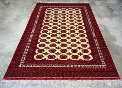 Hand-Knotted Persian Turkaman Rug - 7'x10'