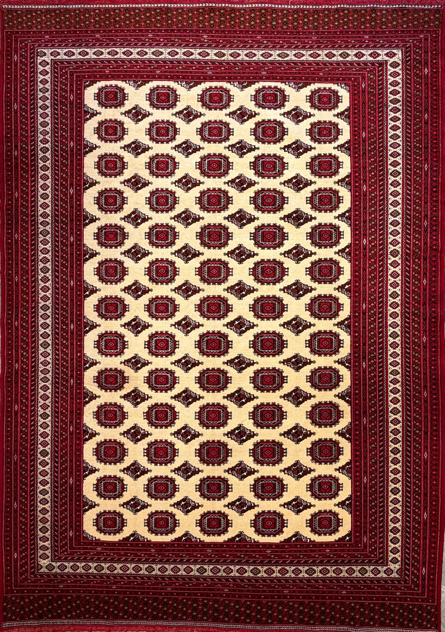 Hand-Knotted Persian Turkaman Rug - 7'x10'