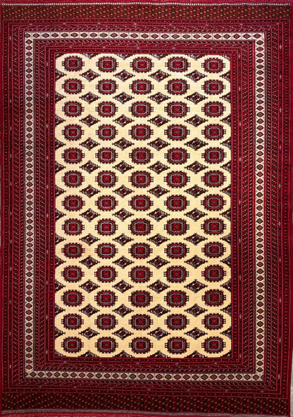 Hand-Knotted Persian Turkaman Rug - 7'x10'