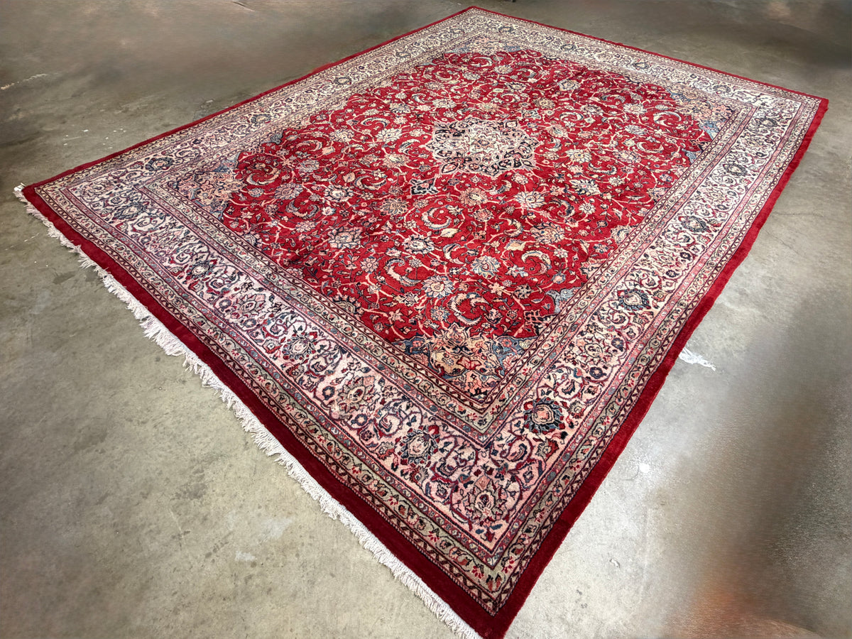 Hand-Knotted Persian Sarouk Rug - 10'7"x13'9"