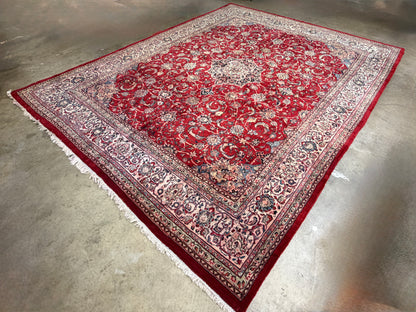 Hand-Knotted Persian Sarouk Rug - 10'7"x13'9"