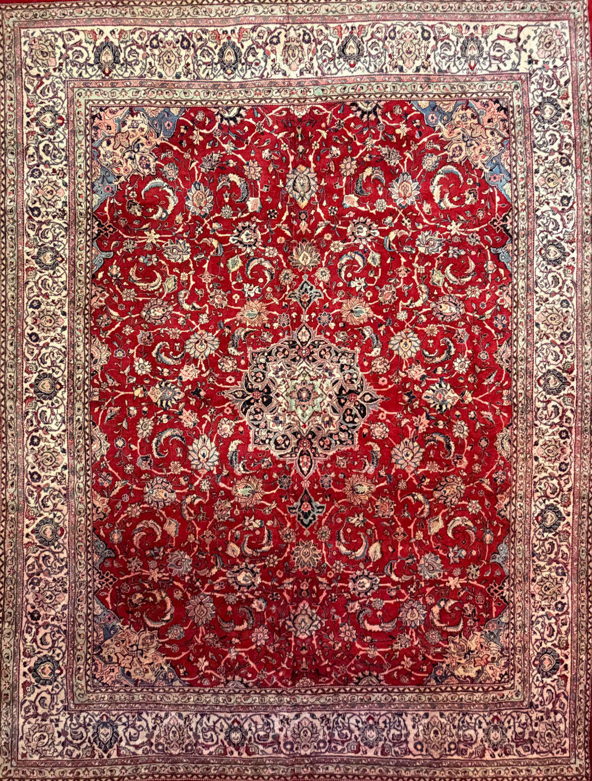Hand-Knotted Persian Sarouk Rug - 10'7"x13'9"