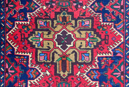 Hand-Knotted Antique Heriz Runner - 3’7"x13'
