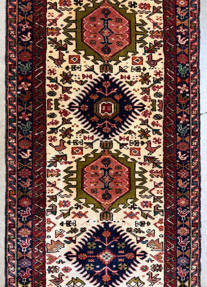 Hand-Knotted Antique Kurdish Runner - 3’3"x12'