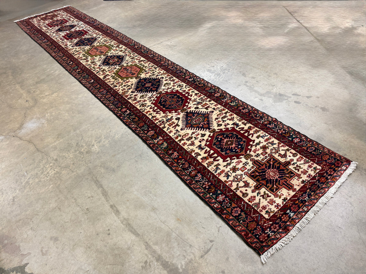 Hand-Knotted Antique Kurdish Runner - 3’3"x12'