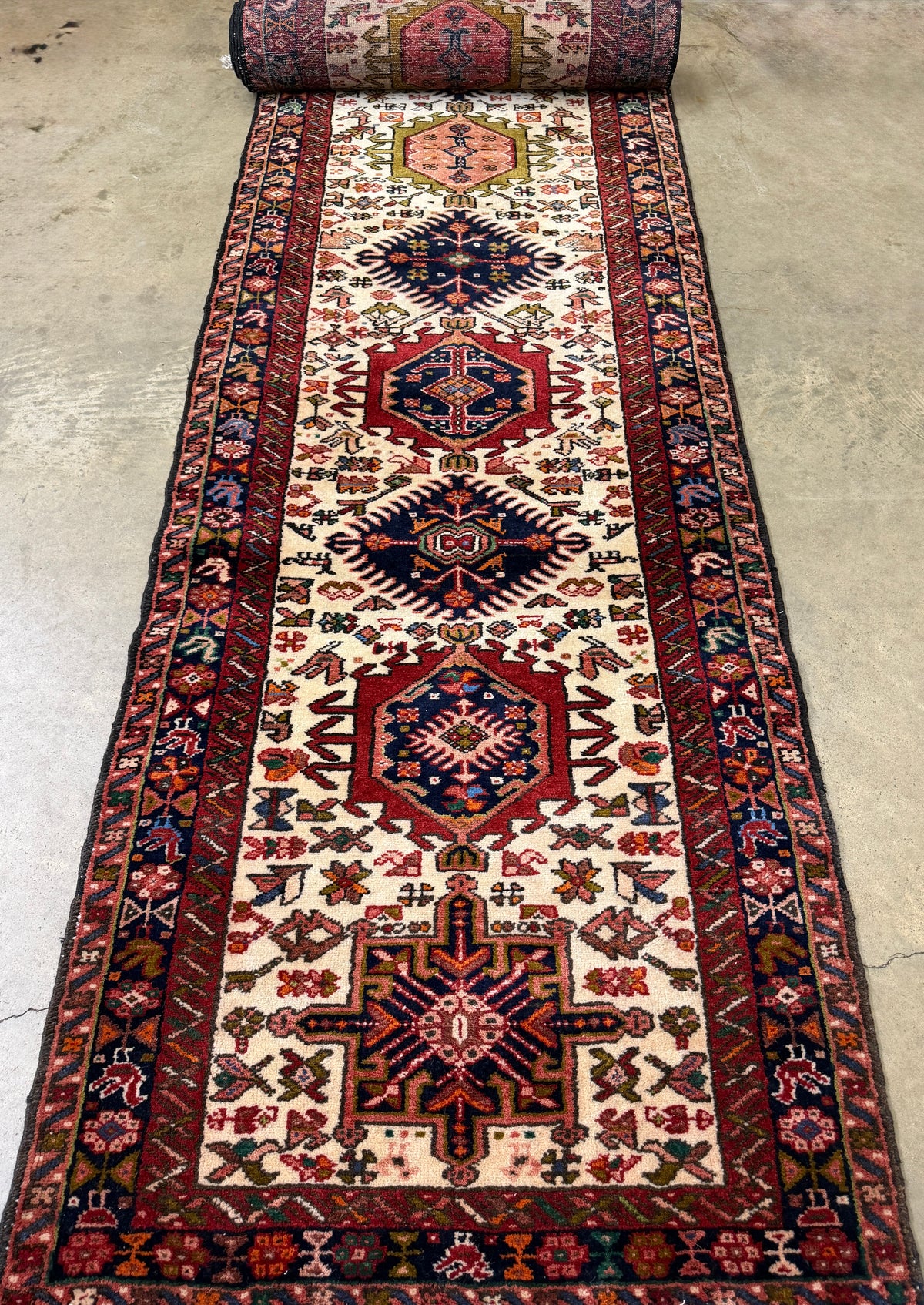 Hand-Knotted Antique Kurdish Runner - 3’3"x12'