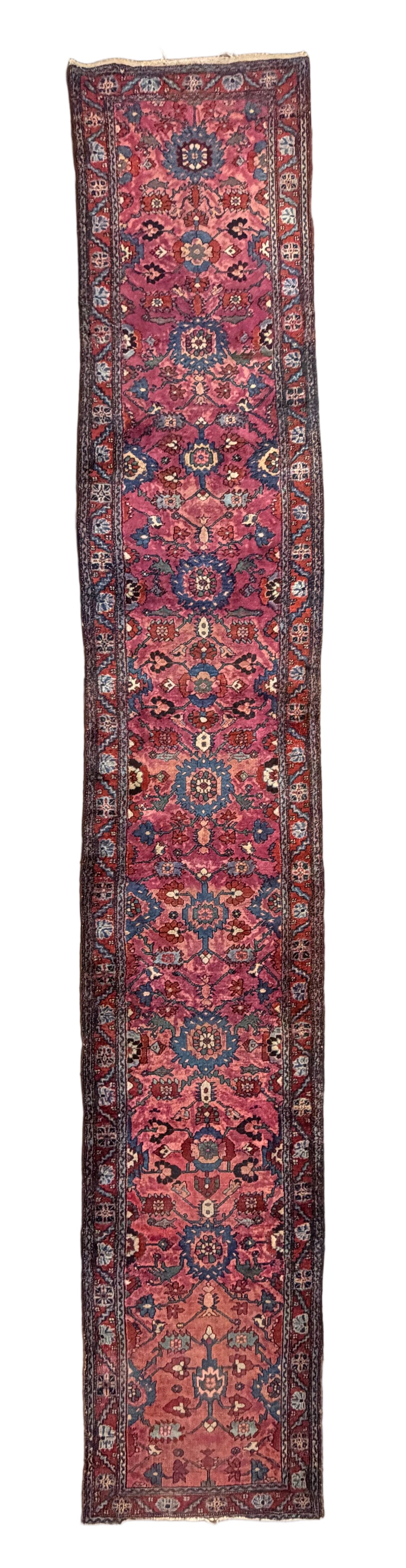 Hand-Knotted Antique Heriz Runner - 2'8"x16'3"