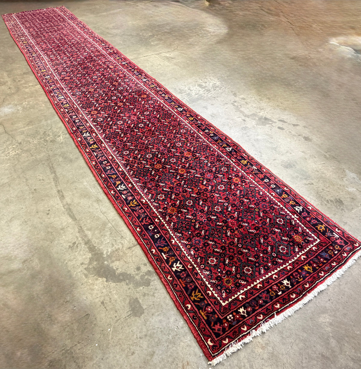 Hand-Knotted Antique Malayer Runner - 3’4"x19'2"